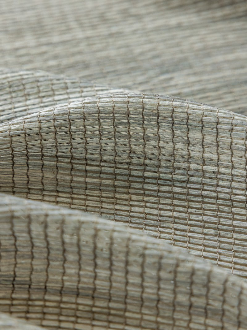 Smoky green net curtains made of German-imported linen cotton blend with a sheer, airy design