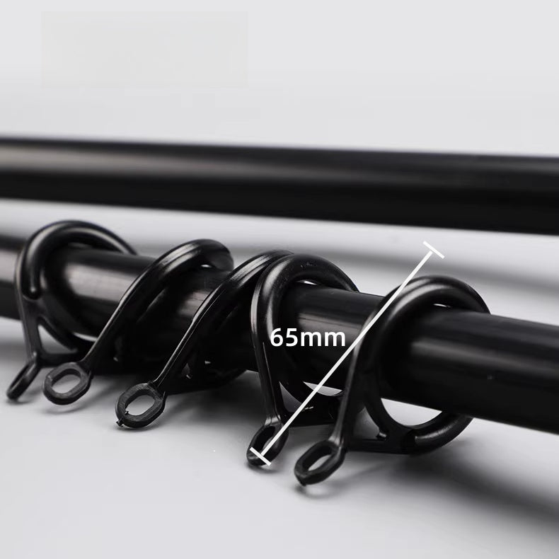 Adjustable curtain rod with 65mm measurement showcasing smooth, durable design.