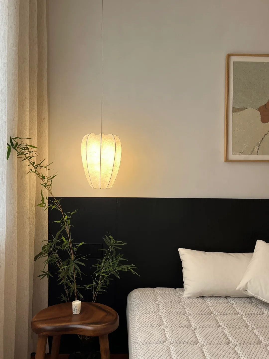 Linen-wool blend linen sheer curtains enhancing elegant living room decor.