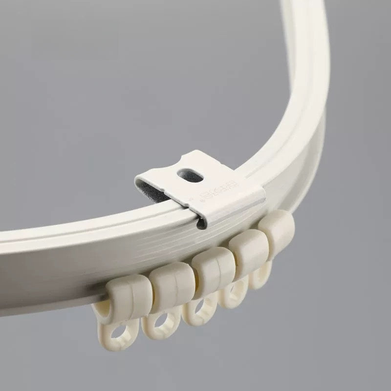 Ultra-thin curved curtain rail for bay window with customizable curvature and durable aluminum alloy.