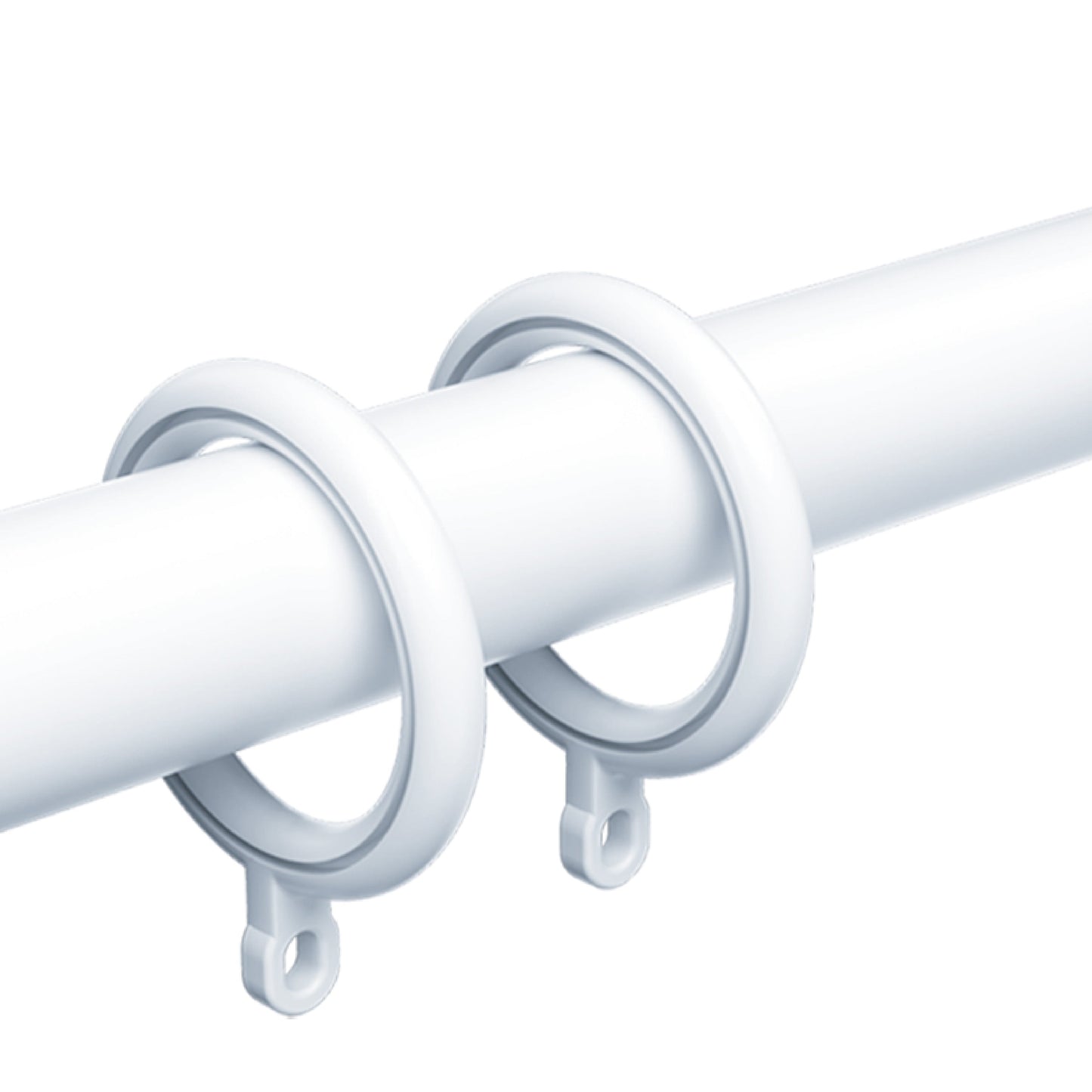 Adjustable curtain rod with smooth rings for easy operation.