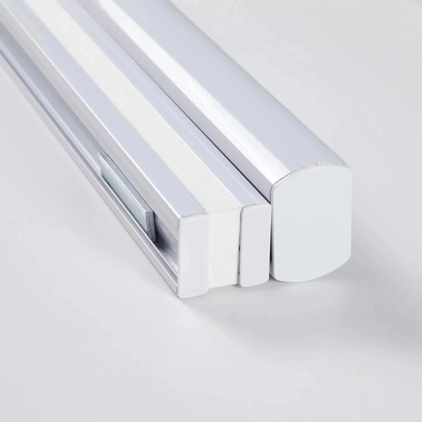 Cordless top down bottom up honeycomb blinds in white finish.