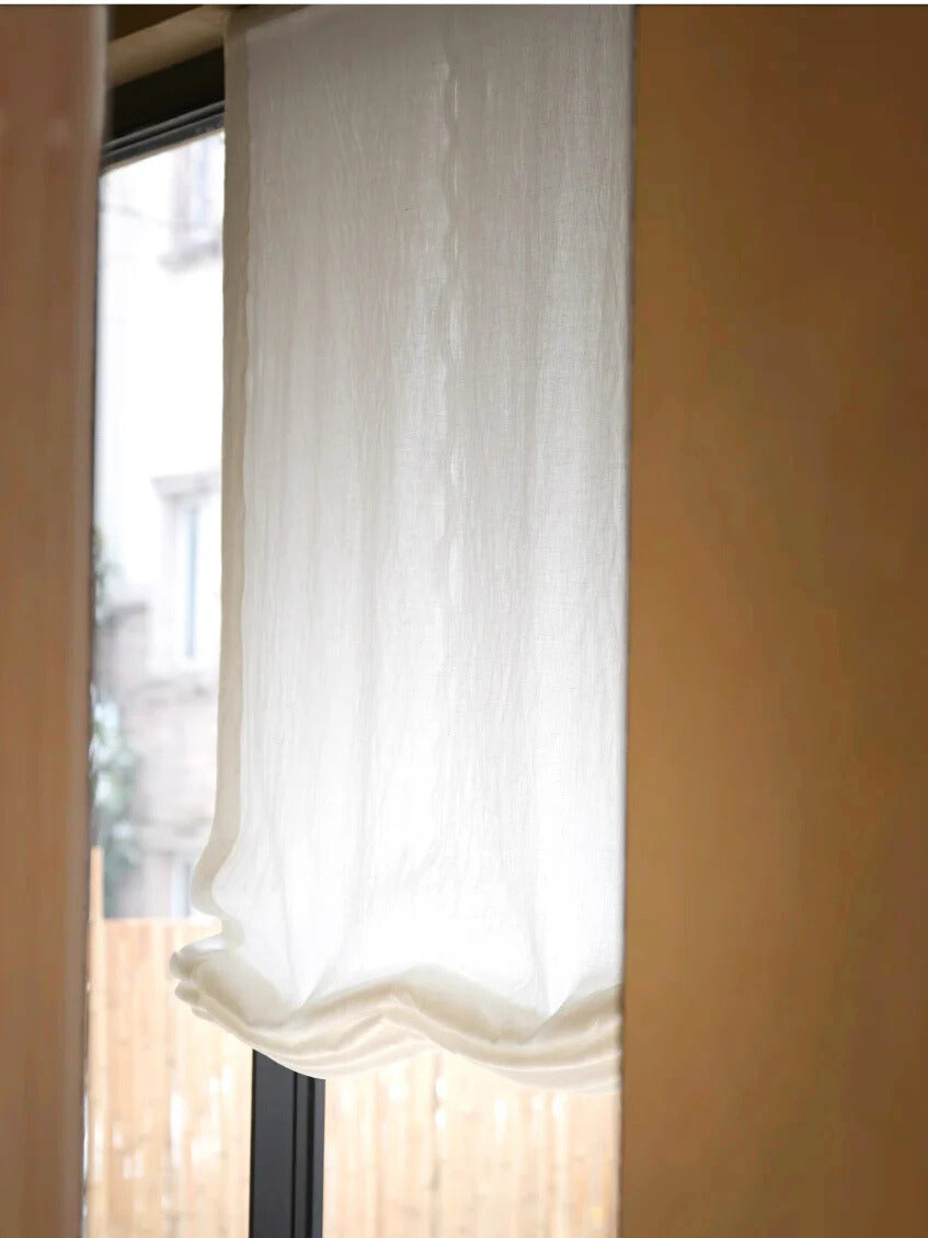 Custom Relaxed Roman Shades in 100% Pure Linen | Light Filtering