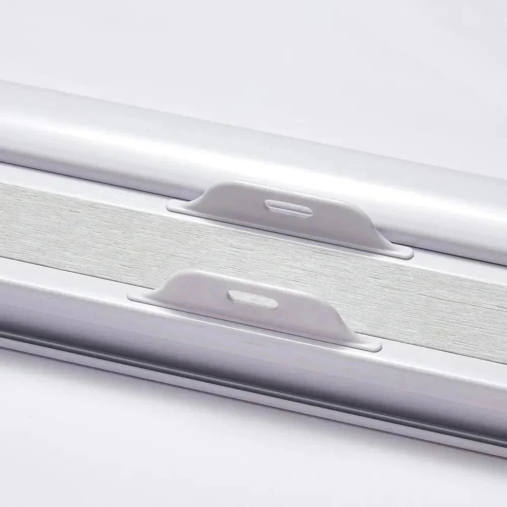 Cordless day and night blinds with cellular shades, aluminum foil layer for UV protection.