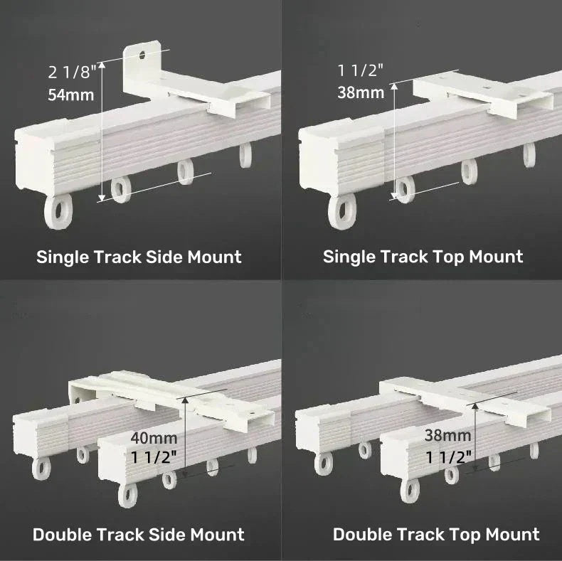 Thickened aluminum curtain track for U and L-shaped windows with silent, heavy-duty, magnetic closure design