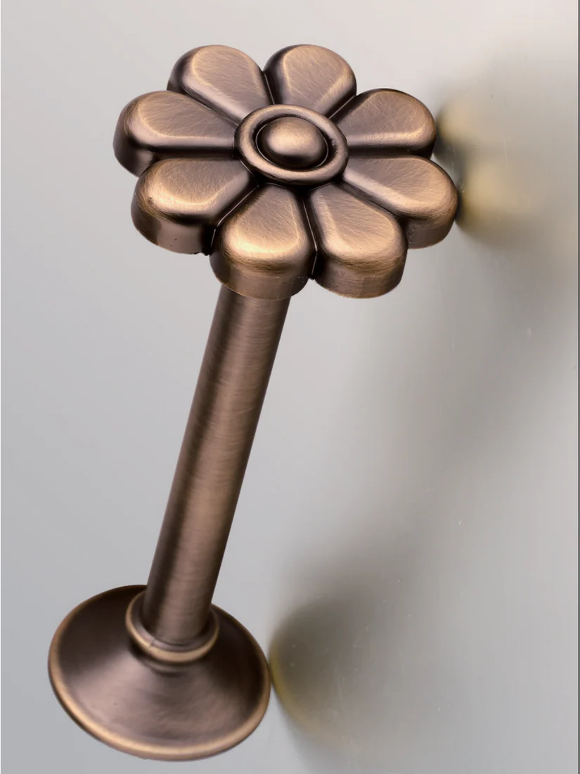 antique bronze high end curtain rod with designer finial