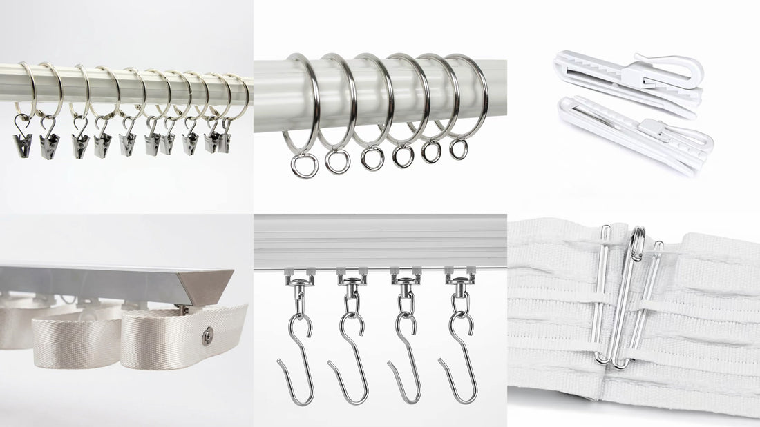 Six types of curtain hooks and drapery hanging hardware — EaseEase Curtains