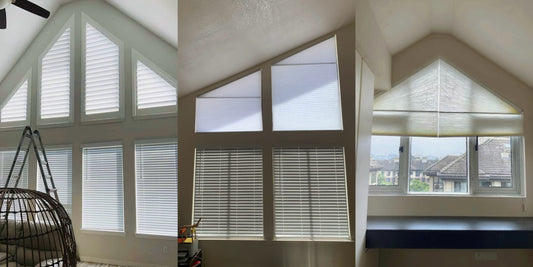 Custom triangle window shades by EASEEASE Curtains