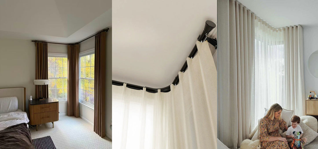 How to Install Curtains on L Shaped Windows and corner windows