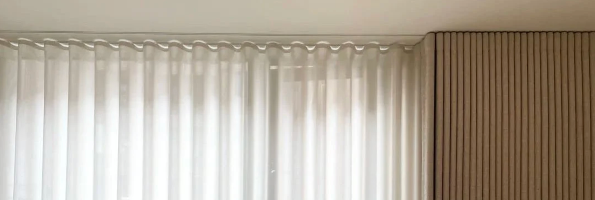 Custom Ripple Fold Drapes in S-shaped waves on smooth-gliding track with multiple fabric and color options