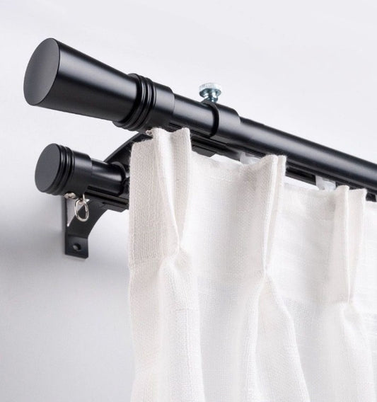Sliding Roman rod with white curtain, customizable length, durable aluminum alloy construction, anti-oxidation treatment