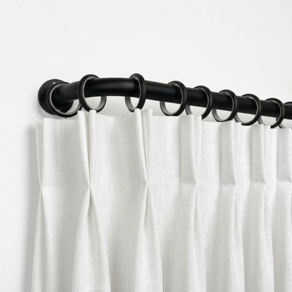 Heavy-duty custom French return curtain rod for blackout curtains reducing side light gaps
