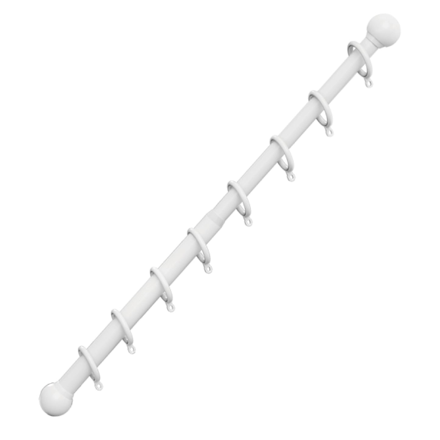 EaseGlide Whisper-Silent Telescoping Roman Rod in white with adjustable length and modern design, ideal for effortless curtain operation