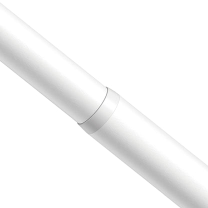 Close-up view of the seamless joint on EaseGlide Whisper-Silent Telescoping Roman Rod in white, showcasing its effortless operation and premium build quality