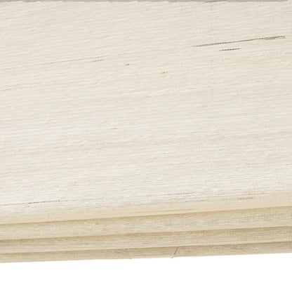 Coconut white natural ramie bamboo window shades with delicate woven texture.