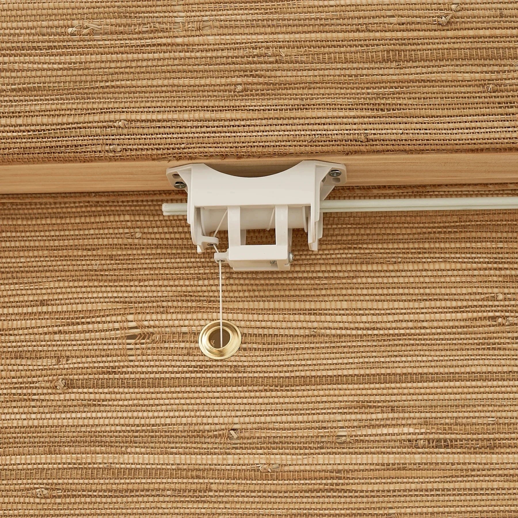 Natural hemp bamboo roman shades in bark color showcasing handcrafted design and sustainable materials.