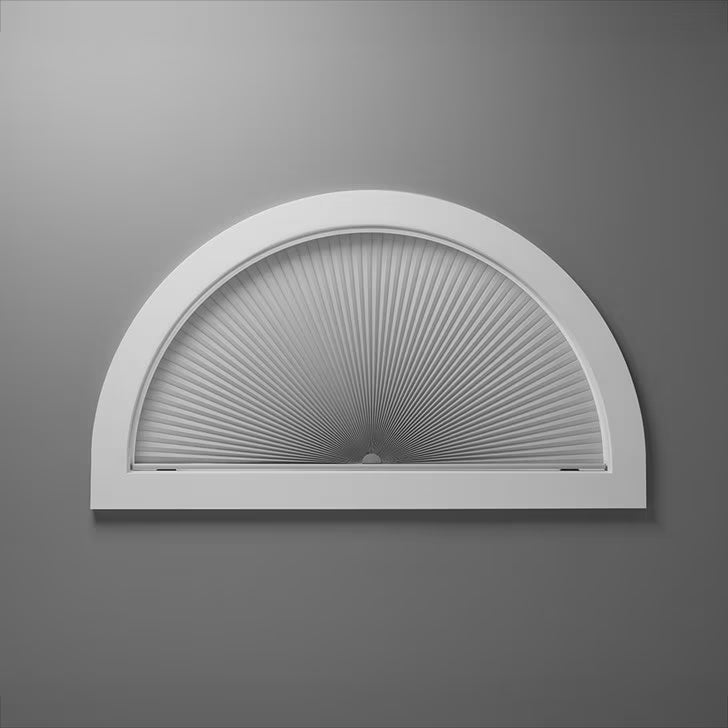 Custom honeycomb triangle window shades fitting specialty arched and angled windows