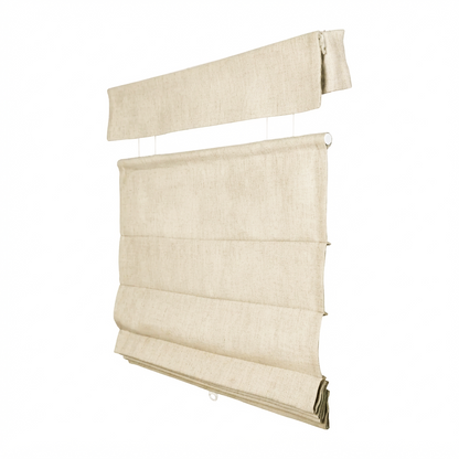 Top down bottom up natural linen Roman shade cordless light-filtering blackout window treatment