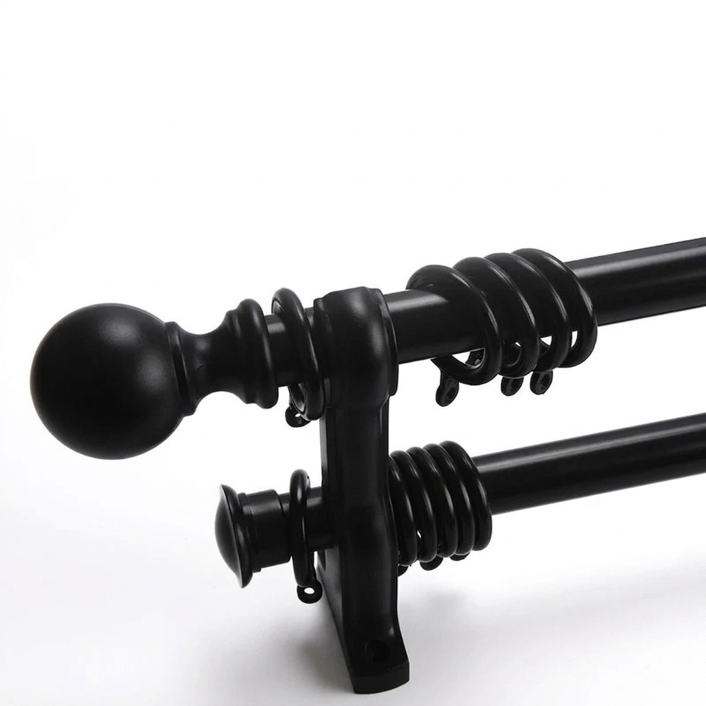 Adjustable curtain rod with heavy-duty alloy bracket and smooth operation for durable, effortless curtain handling