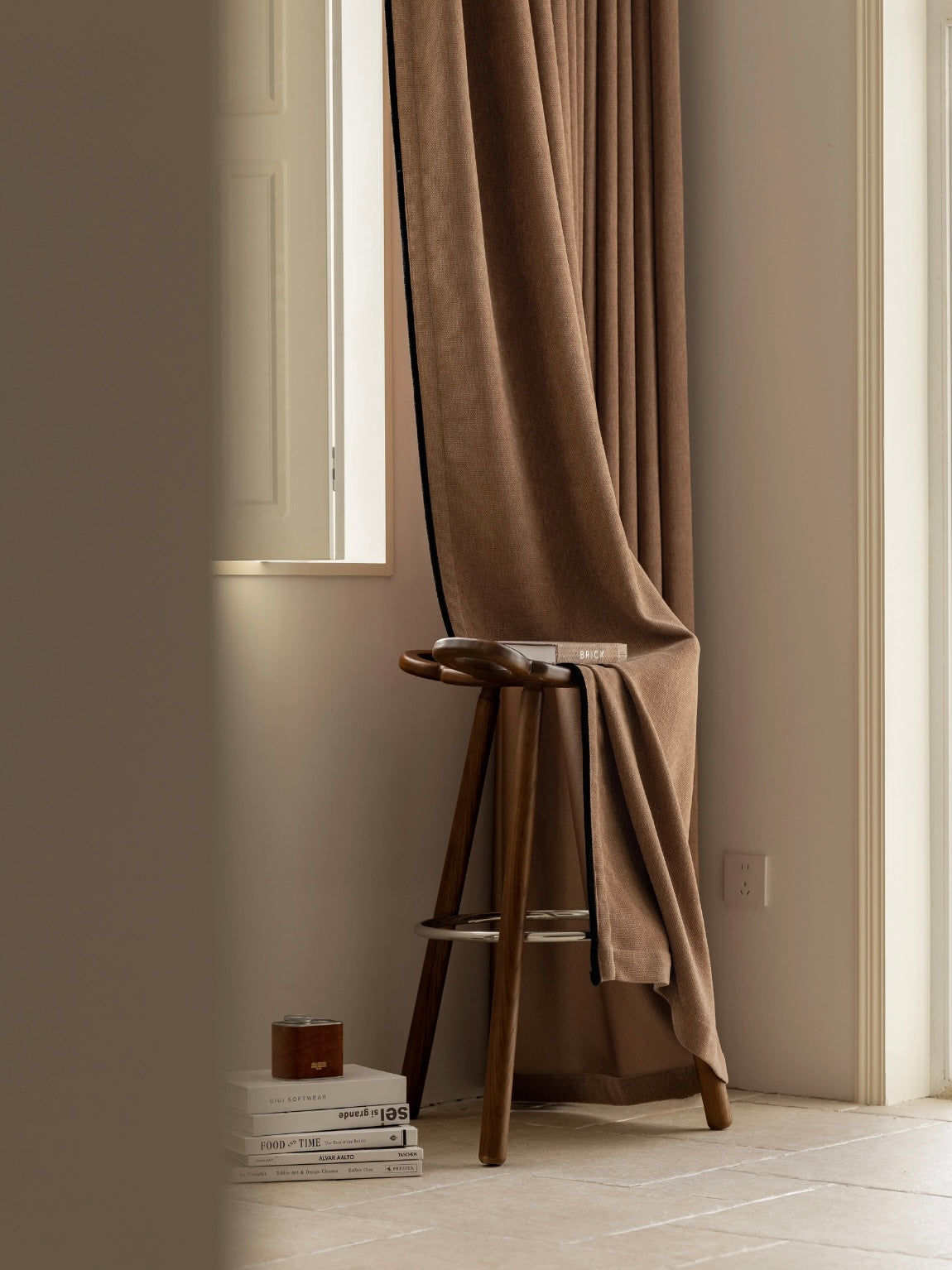 EaseEase Draperie de luxe en chenille épaisse plissée pour chambre à coucher, 6 couleurs 