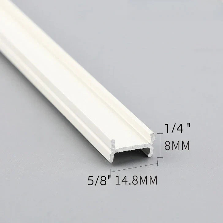 White ultra-thin curved aluminum curtain rail for bay window with customizable angles and silent operation