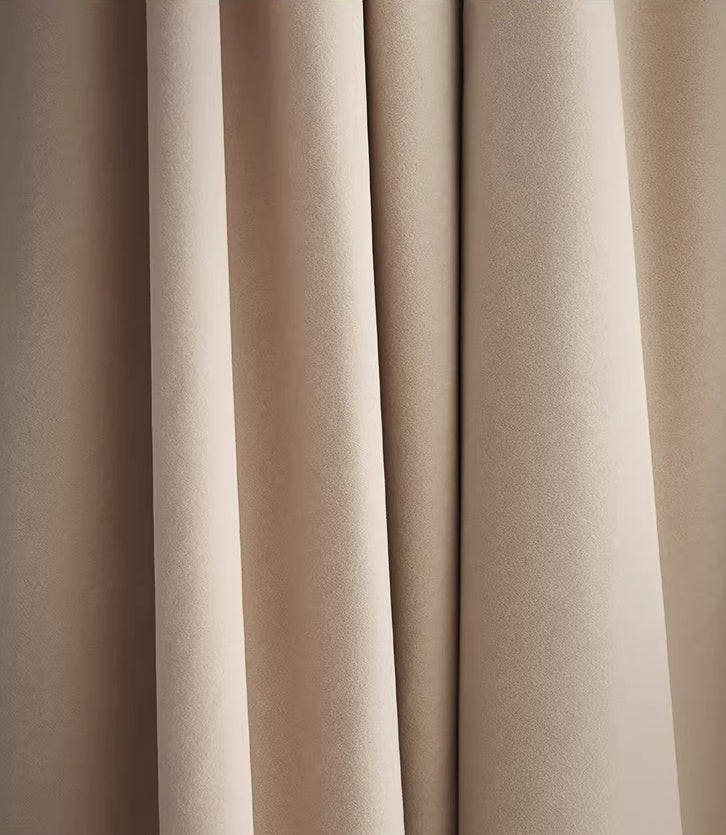 Luxurious high-matte velvet home theater curtains in 55 colors with superior light absorption and sound insulation