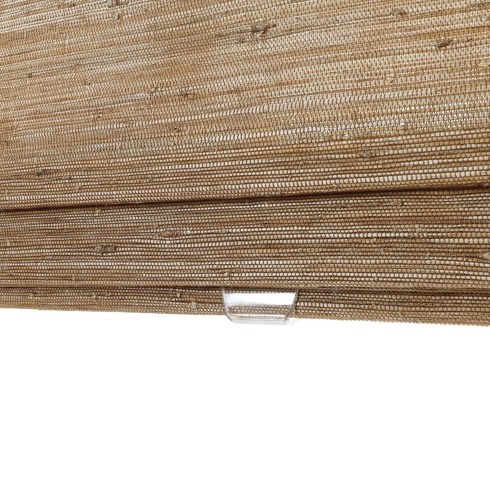 Brown beige natural jute blinds with woven texture for light filtering window treatments