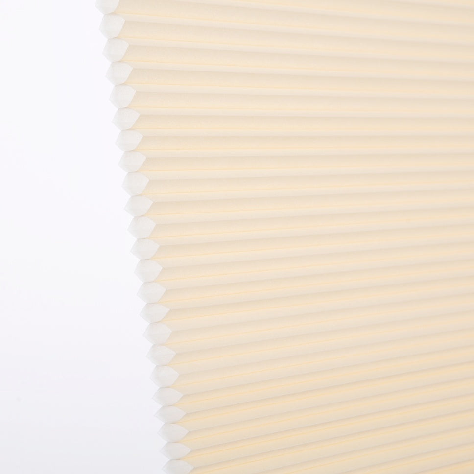 No-drill honeycomb shades close-up view, showcasing texture and design.