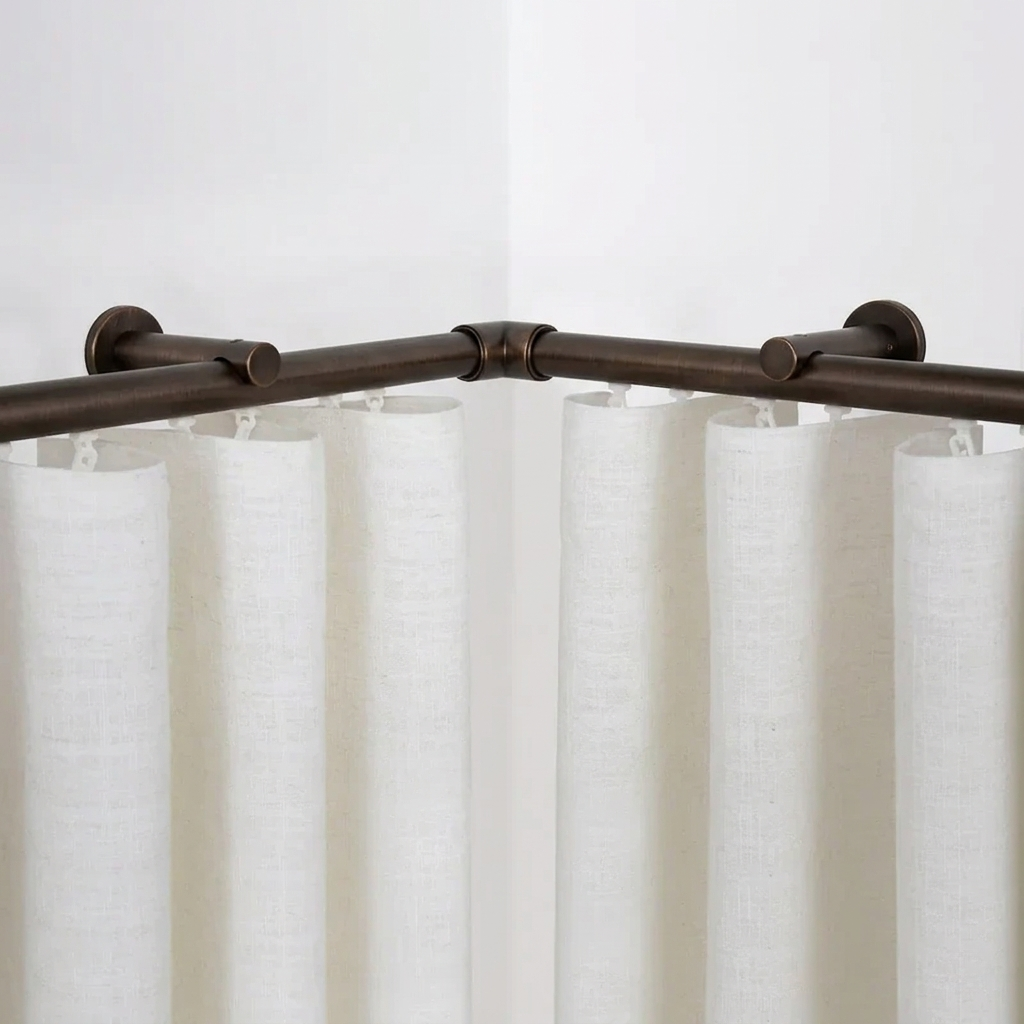 Luxury Traverse Curtain Rods with smooth-glide track and seamless corner connectors for modern drapery and bay windows
