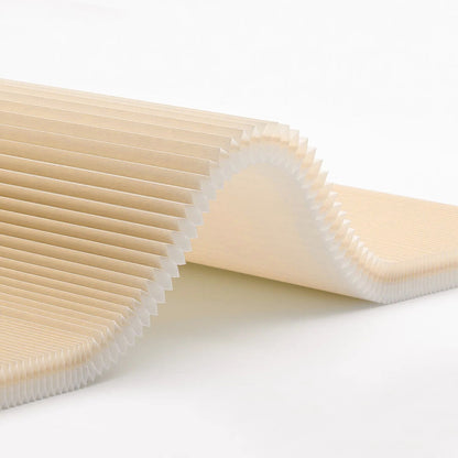 Beige no-drill honeycomb shades fabric close-up with pleated 26mm cell design