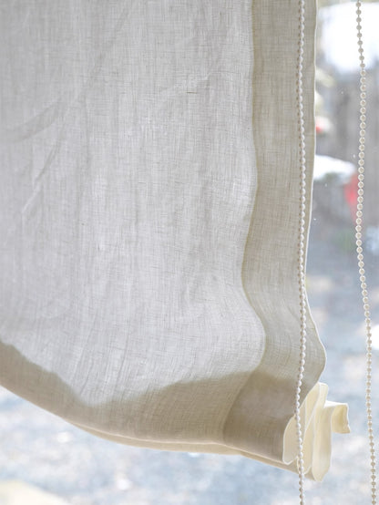 Custom Relaxed Roman Shades in 100% Pure Linen | Light Filtering
