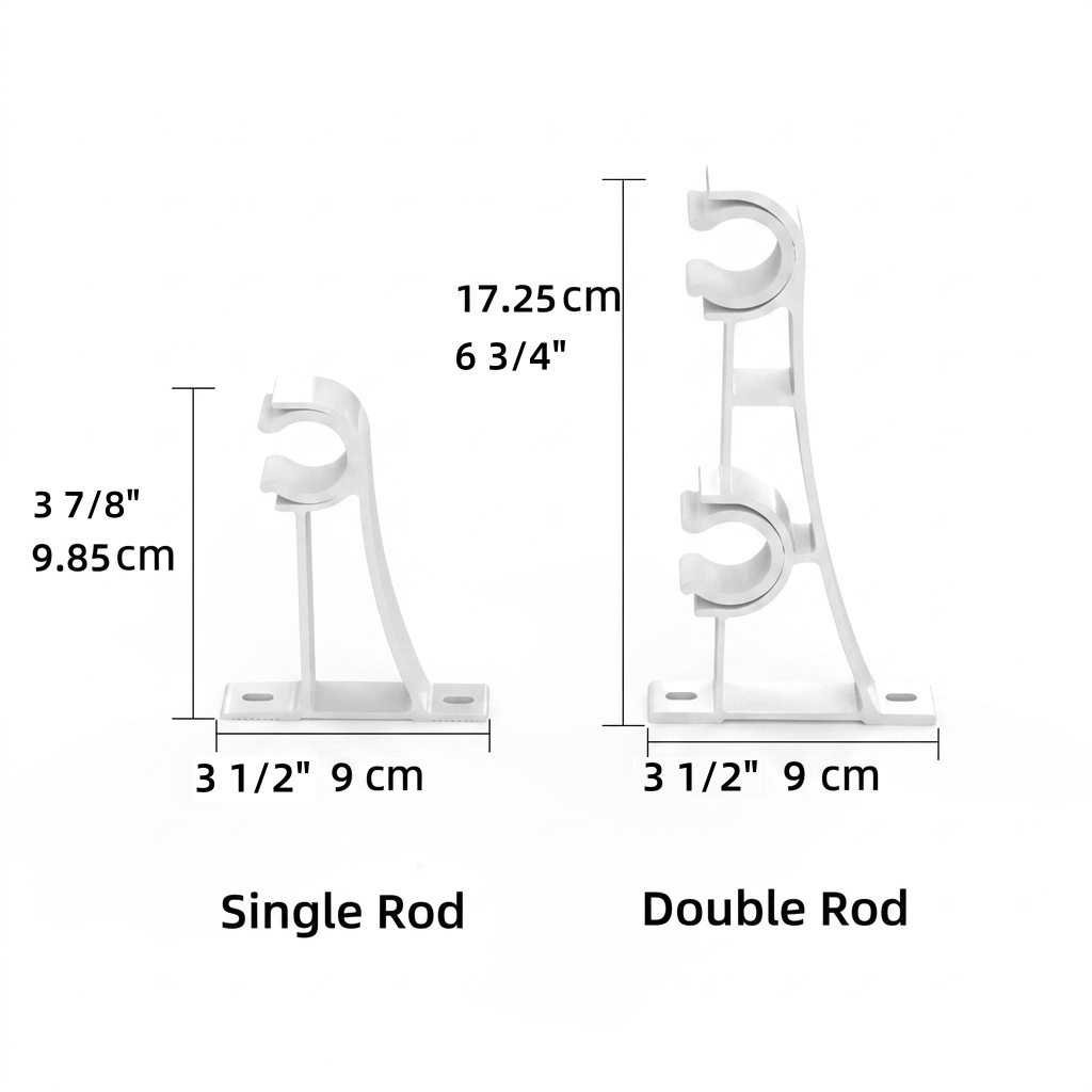 Adjustable curtain rod with silent smooth operation and heavy-duty alloy bracket for durable curtain support