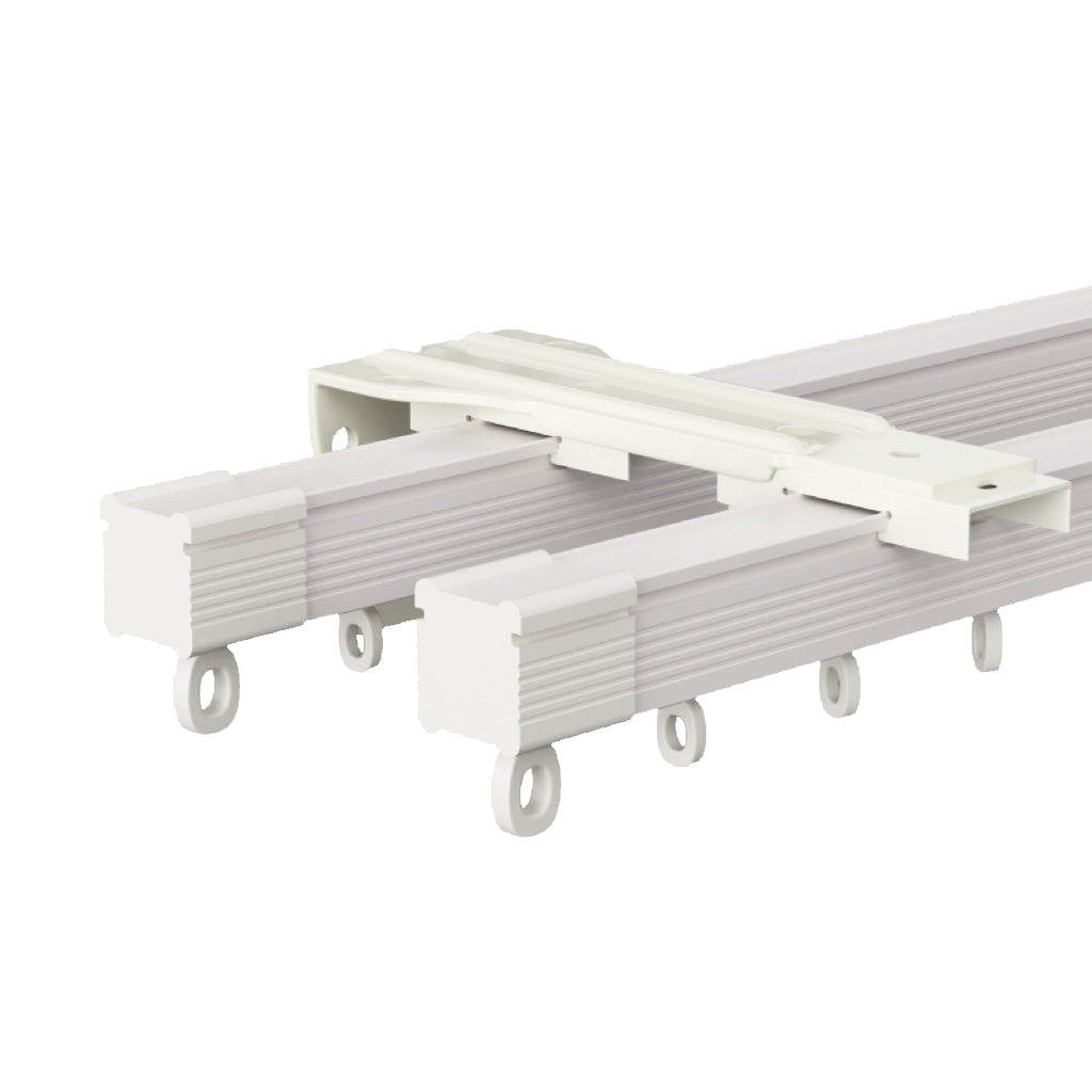 Thickened aluminum curtain track for U and L-shaped windows with silent, heavy-duty design and magnetic closure