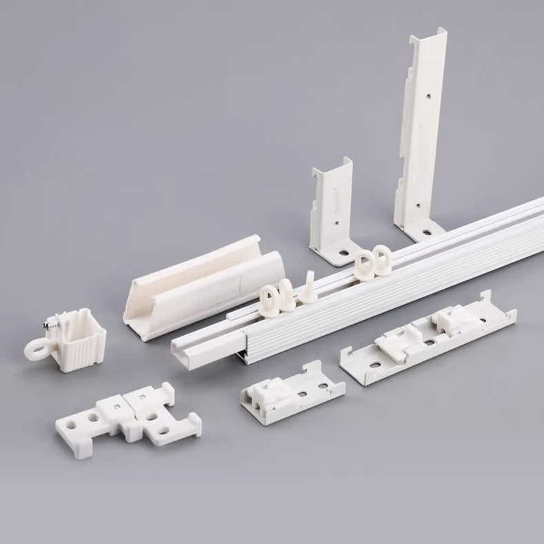 Thickened aluminum curtain track for U and L-shaped windows with silent, heavy-duty, and magnetic closure features