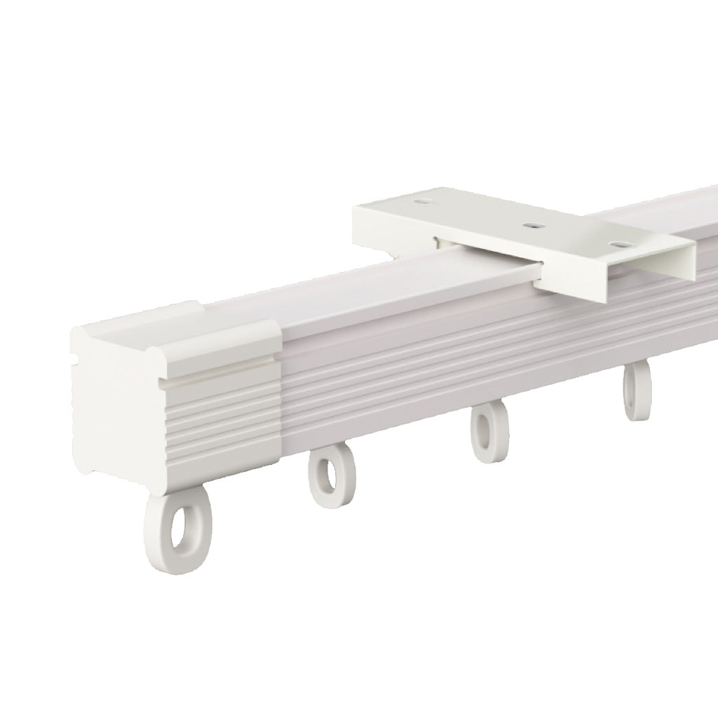 Thickened aluminum silent curtain track for U and L-shaped windows with magnetic closure and heavy-duty construction