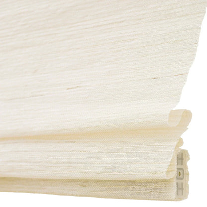Natural coconut white ramie bamboo window shades with delicate woven texture for light interiors