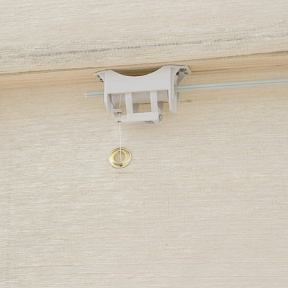 Natural ramie bamboo window shades in coconut white with delicate woven texture for light interiors