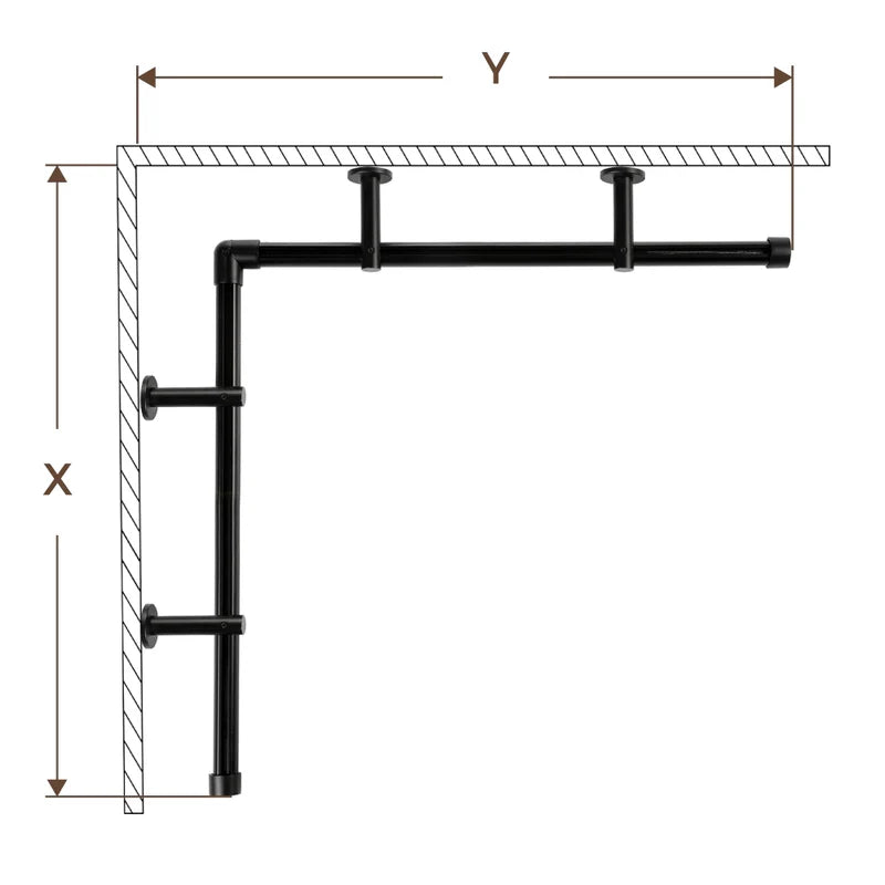 Custom heavy-duty bay window curtain rod with smooth gliding track for pleated and ripple fold curtains