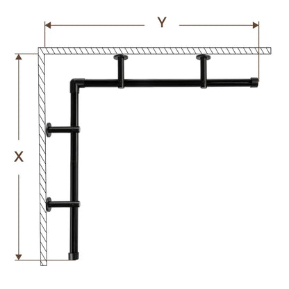 Custom heavy-duty bay window curtain rod with smooth gliding track for pleated and ripple fold curtains