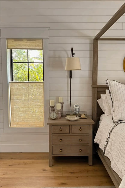 Custom Bamboo Shades, Mildew-resistant Ramie Woven Blinds - Cashew