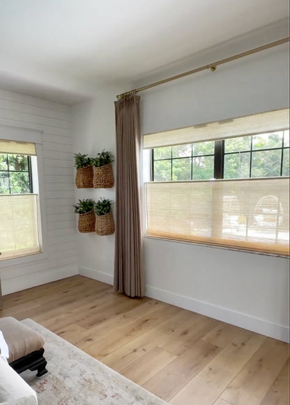 Custom Bamboo Shades, Mildew-resistant Ramie Woven Blinds - Cashew
