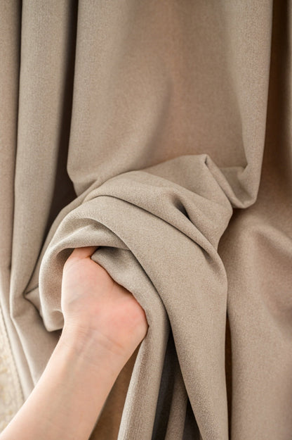 Blackout pleated luxury curtain in cashmere velvet with rich tones for elegant home décor