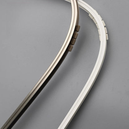 Flexible ultra-thin aluminum curtain rail for bay window bends to any angle for perfect fit