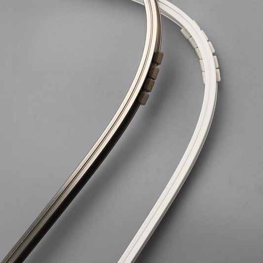 Flexible ultra-thin aluminum curtain rail for bay window bends to any angle for perfect fit