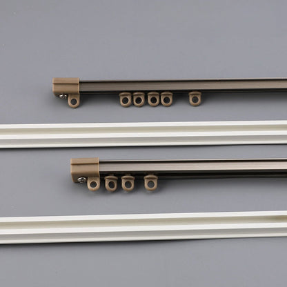 Flexible ultra-thin aluminum curtain rail for bay window with customizable bends and silent glide