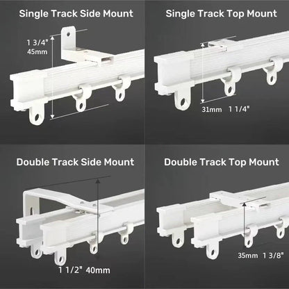 Flexible curved curtain rail for bay window made of ultra-thin bendable aluminum alloy