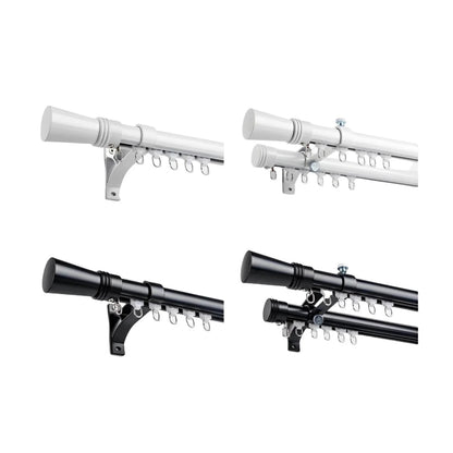 Extra-Long Curtain Rod - Custom Aluminum Sliding Rods for Large Windows, Pleat & Ripple Fold Header Supported