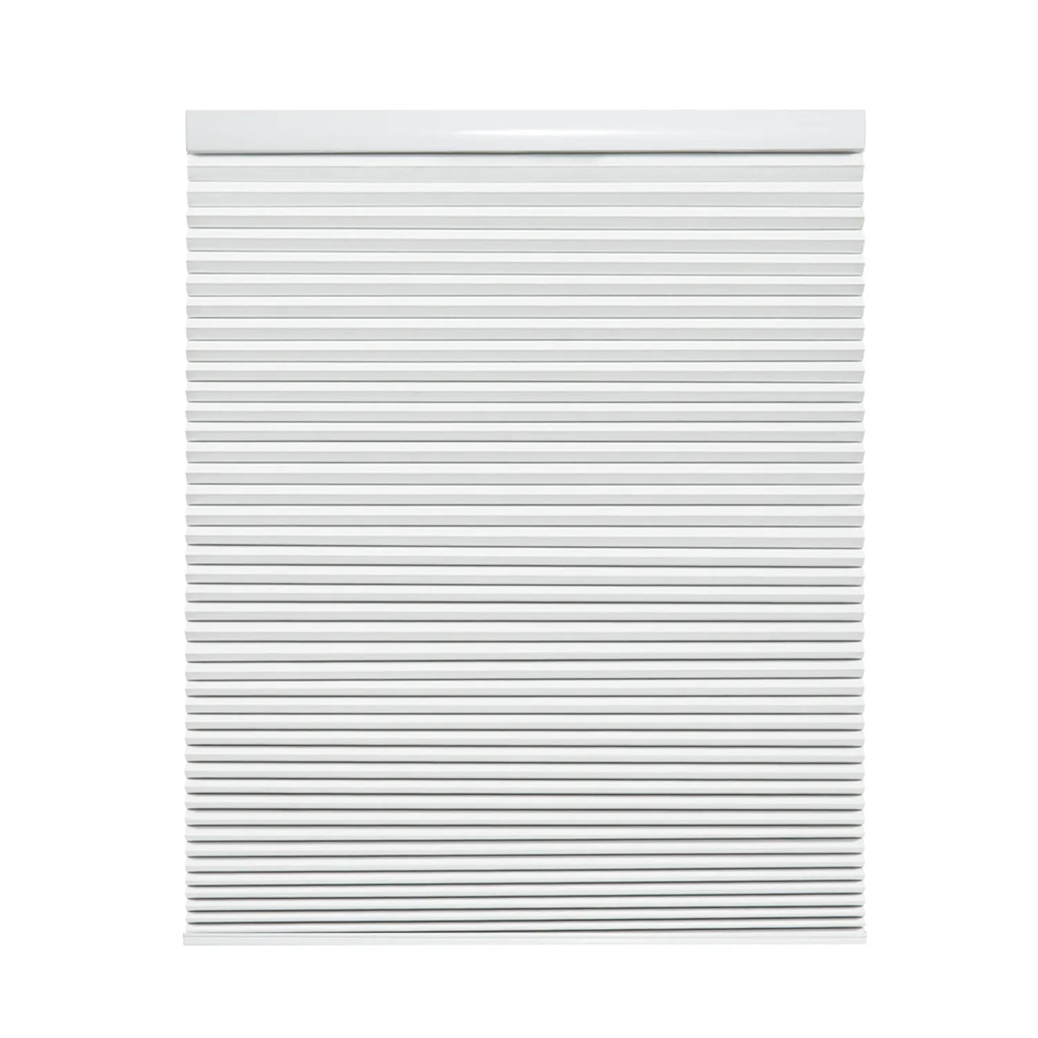 Waterproof cordless honeycomb blind shade in white, perfect for bathrooms, showcasing precision-cut edges and modern design
