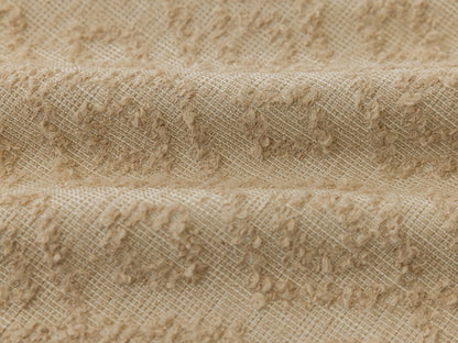Luxury textured geometric curtains with layered embroidery and multi-fabric design by Paul Cézanne