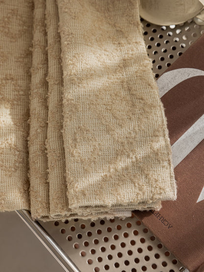 Luxurious Paul Cézanne geometric curtains with layered embroidery and textured fabric design